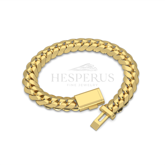 10MM Yellow Gold Cuban Link Bracelet