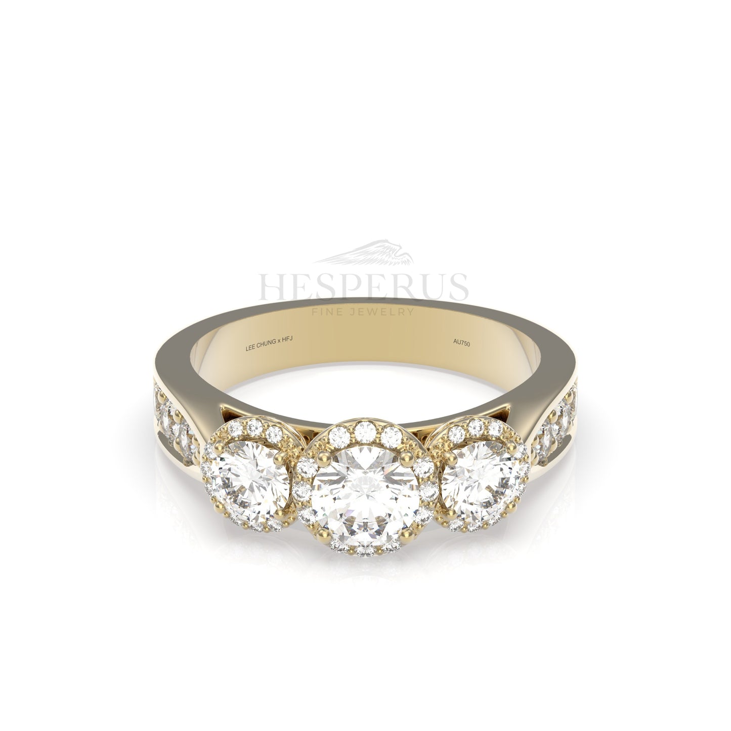 Three halo round diamond-Hesperus Fine Jewelry
