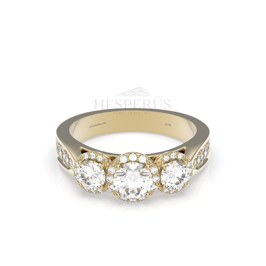 Three halo round diamond-Hesperus Fine Jewelry